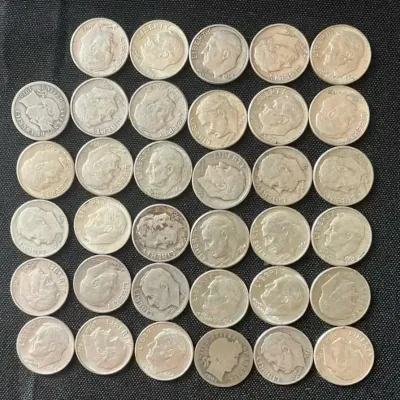 3 Oz Junk Silver Dimes - 35 count