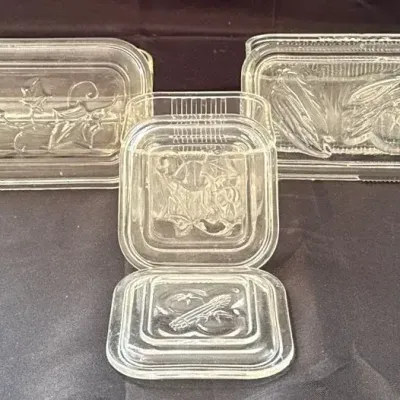 Vintage Glass Decorative Containers (3pc)