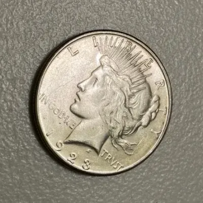 Single 1923 Peace Silver Dollar 90% Silver (1 count)
