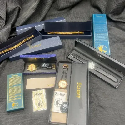 (3) STAUER Men’s Watch Lot With Extra Bands