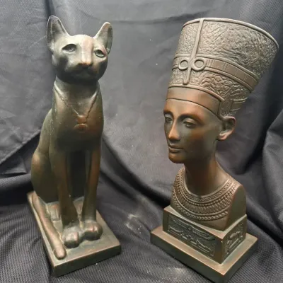 Egyptian Bronze & Resin FIgurines 