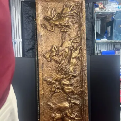Mid Century Brutalist Fiberglass Relief Sculpture 
