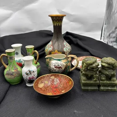 Asian Porcelain And Soap Stone 