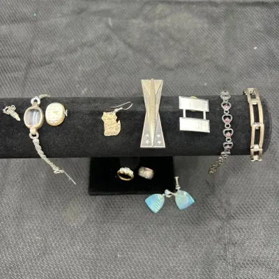 Vintage Elgin watch & 925 Sterling silver Lot