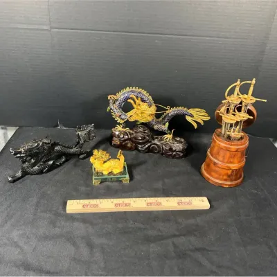 Cloisonné dragon, Handmade Barrel Within Swords 