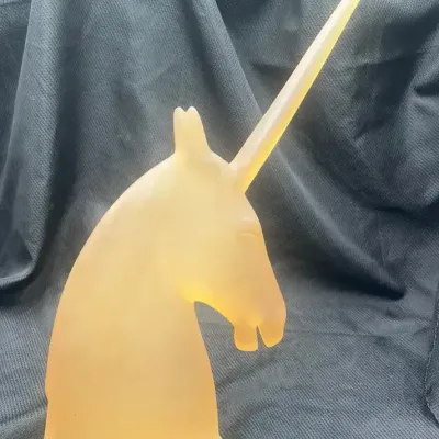 19” Large Unicorn in Amber glow