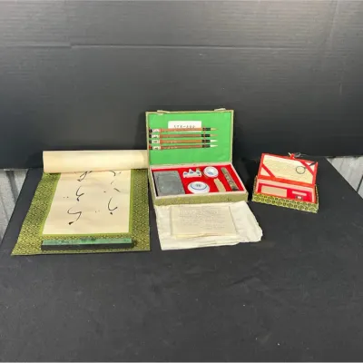 Chinese Calligraphy Set , Scroll Weight , Micro Carving Set 