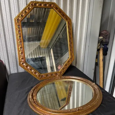 Vintage Solid Wood Framed Mirrors - Hand Carved - Heavy 