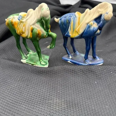 LOT#3 vintage ceramic or porcelain horse figurines styled afte