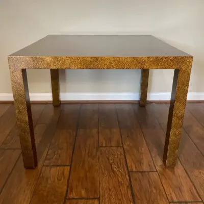 Mid-Century Modern Parsons Large Wood Side Table, Milo Baughman-Style