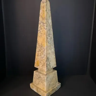 Vintage Stepped Marble Obelisk, 20" Tall 