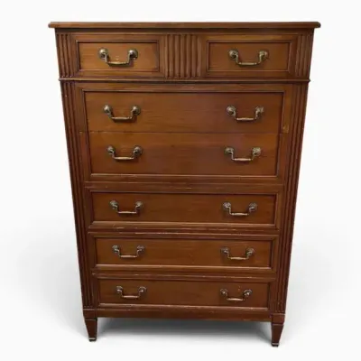 Kindel Grand Rapids 7-Drawer Wooden Highboy Dresser, Neoclassical Style
