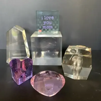 Glass Paperweight Lot - 6 Pcs