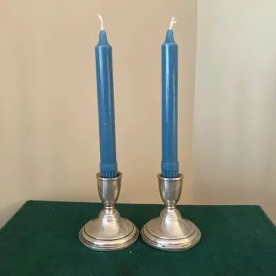 Preisner Silver Co. Weighted Sterling Candle Sticks Pair