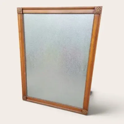 Vintage Federal Style Wood Wall Mirror, Corner Rosettes 
