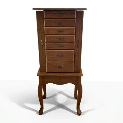 Free Standing Oak Jewelry Armoire