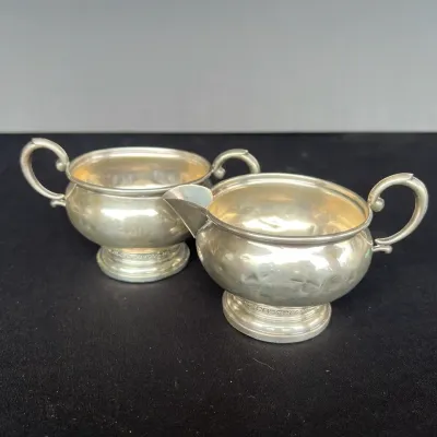Columbia Silver Co. Weighted Sterling Cream And Sugar Bowl Set 