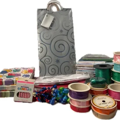 Gift Wrapping Supplies Lot- Ribbon, Tissue Paper, Gift Bags & MORE