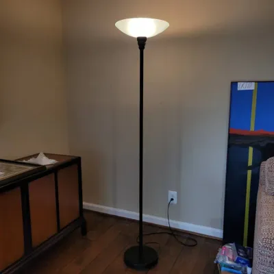 6 Foot Torchiere Floor Lamp w/ Frosted Glass Shade 