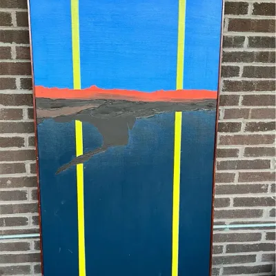 Signed Sheila Hack Original Oil Painting 1969 'Sky Earth Sea' 33x57 Baltimore Artist