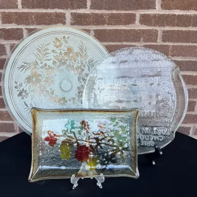 Vintage Glass Platters - Fused Art Glass, Royal Krona Sweden & MORE