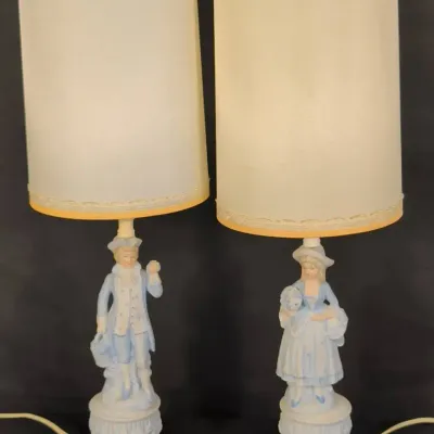 Figural Bisque Porcelain Lamps