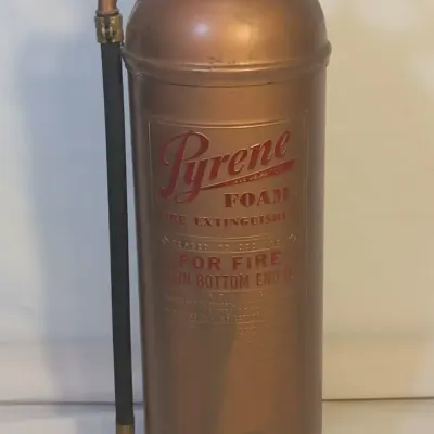 Vintage Copper Pyrene Fire Extinguisher 