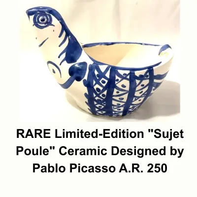 RARE Limited-Edition "Sujet Poule" Ceramic Designed by Pablo Picasso