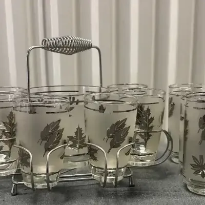 Libby Silver Leaf  Tumblers & Cocktail Set