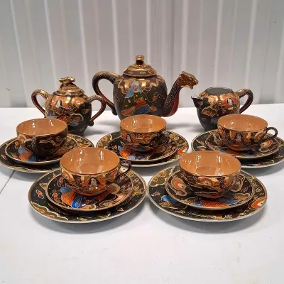 Vintage Japanese Satsuma Porcelain Tea Set