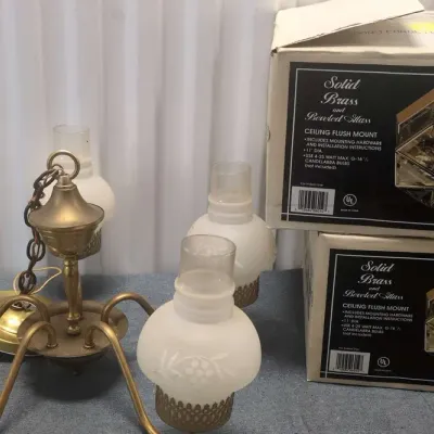 Chandelier & Brass Ceiling Light Fixtures