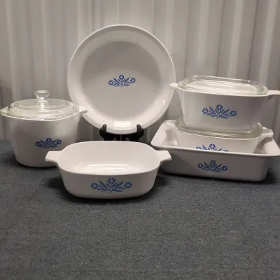Vtg Corning Ware Blue Coneflower Lot