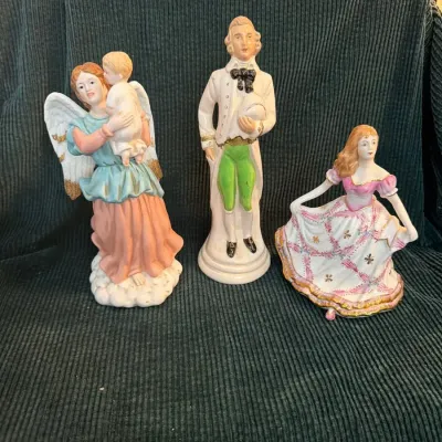 HOMCO Guardian Angel & Vintage Porcelain Figurines