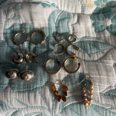 Assorted Silver Tone Hoop and Dangle Earrings – Mixed Lot