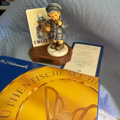 Goebel Hummel “Duty Calls” #2194 Limited Edition Figurine with Base, Plaque & Certificate