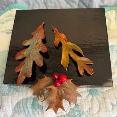 Set of 3 Autumn Leaf Brooches