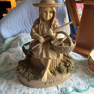Large “Trust” Garden Girl Decorative Figurine
