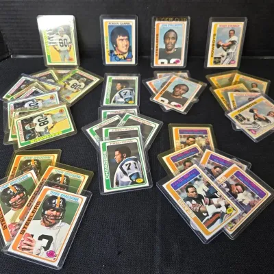 36 Vintage Topps Football Stars Cards: Fred Dean, Terry Bradshaw 