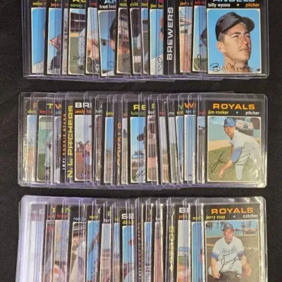 Fifty 1971 Topps Baseball Cards