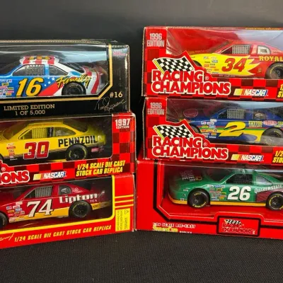 6 Vintage NASCAR Die Cast Stock Car Replicas