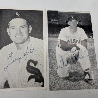 1956 George Kell & Dick Donovan Signed Postcards
