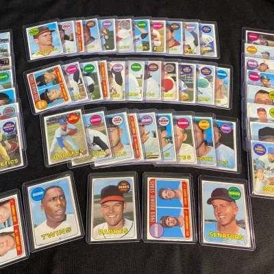Fifty 1969 Topps Baseball Cards