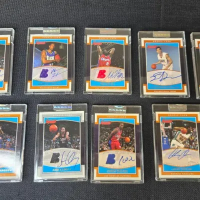 (9) 2002-03 Bowman Autographed Basketball Cards, Jersey Patches