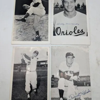 Four 1950's Signed Baseball Player Postcards
