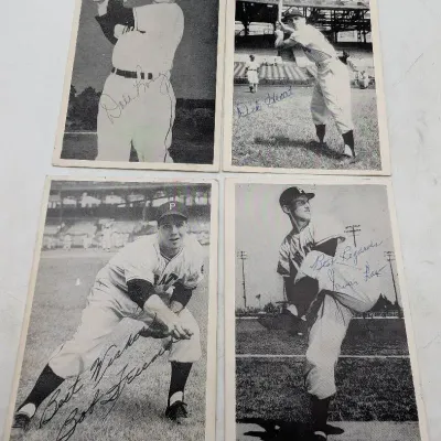Four 1956 Pittsburgh Pirates Signed Postcards