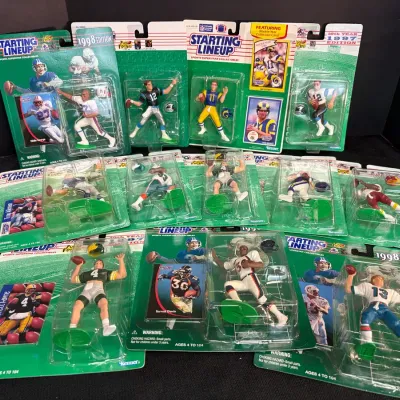 12 Starting Line Up Football Collectible Figures, Sealed. 