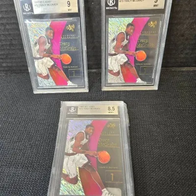 3 Graded E-X 2001 Tracy McGrady Basketball '97-98 Player Cards