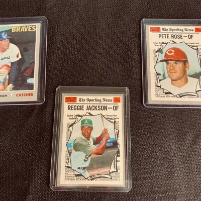 1970 Topps Baseball Pete Rose, Reggie Jackson, & Bob Tillman