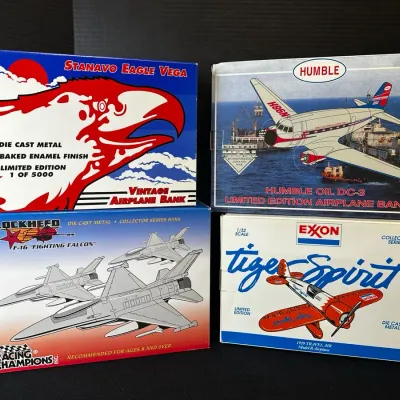 4 Diecast Airplane Banks