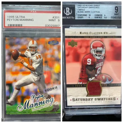 2 Graded Football Cards…Peyton Manning Rookie